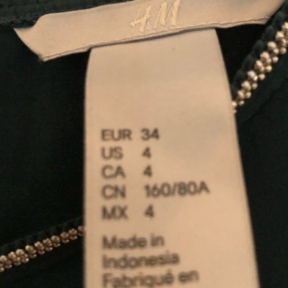 H&M Asymmetrical green dress with neck beading - 4 - Picture 2 of 2